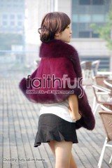 Rex Rabbit Fur Cape with Fox Fur trimmed