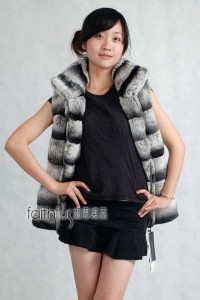 Rex Rabbit Fur (Chinchilla)  Vest