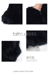 Rex Rabbit Fur Knitted Cape with Fox Fur Trimmed