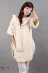 White Mink Fur Kintted Vest/Coat