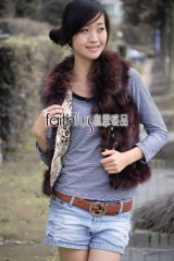 Fox Fur Vest with Racoon Fur Collar