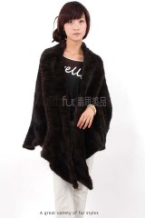 Mink Fur Knitted Cape