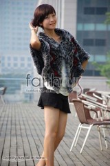 Rex Rabbit Fur Knitted Cape