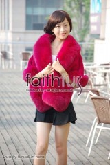 Rex Rabbit Fur Cape with Fox Fur trimmed