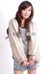 Hooded Mink Fur Knitted Jacket