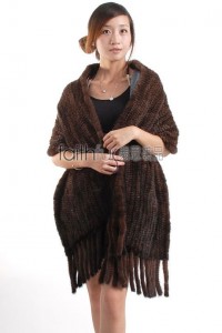 Mink Fur Knitted Cape