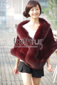 Rex Rabbit Fur Cape with Fox Fur trimmed