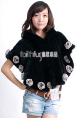 Mink Fur Knitted Cape