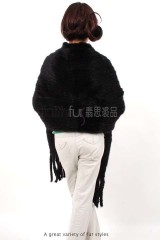 Mink Fur Knitted Cape