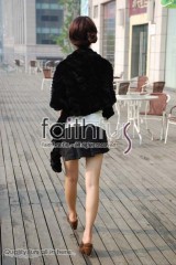 Rex Rabbit Fur Knitted Cape/Wrap