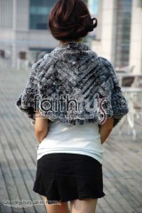 Rex Rabbit Fur Knitted Cape