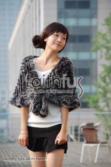 Rex Rabbit Fur Knitted Cape