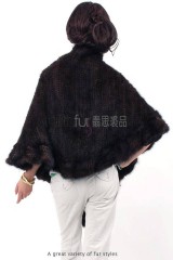 Mink Fur Knitted Cape