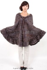 Mink Fur Knitted Cape