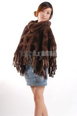 Mink Fur Knitted Cape