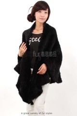 Mink Fur Knitted Cape