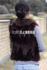 Fox Fur Vest with Racoon Fur Collar