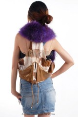 Racoon Fur Vest with Kid Lamb and Sheep skin