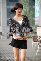 Rex Rabbit Fur Knitted Cape