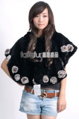 Mink Fur Knitted Cape