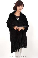 Mink Fur Knitted Cape