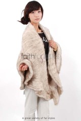 Mink Fur Knitted Cape