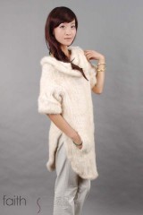 White Mink Fur Kintted Vest/Coat