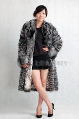 Silver Fox fur Long Coat/Overcoat