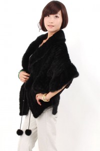 Mink Fur Knitted Cape