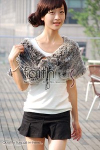 Rex Rabbit Fur Knitted Cape