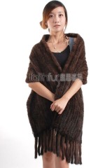 Mink Fur Knitted Cape