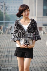 Rex Rabbit Fur Knitted Cape