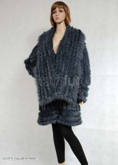 Rabbit Fur / Cashmere Knitted Sweater long Jacket