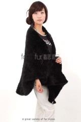 Mink Fur Knitted Cape