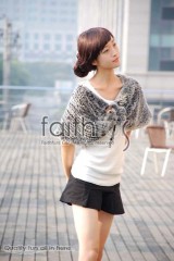 Rex Rabbit Fur Knitted Cape