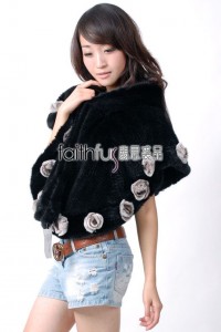 Mink Fur Knitted Cape