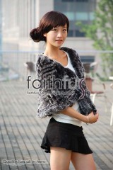 Rex Rabbit Fur Knitted Cape