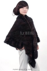 Mink Fur Knitted Cape