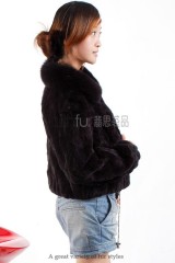 Rex Rabbit fur Jacket with Fox fur collar