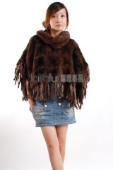 Mink Fur Knitted Cape