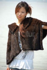 Mink Fur Knitted Cape