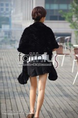 Rex Rabbit Fur Knitted Cape/Wrap