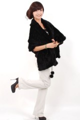 Mink Fur Knitted Cape