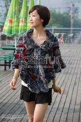 Rex Rabbit Fur Knitted Cape