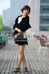 Waved Mink Fur Knitted Shawl