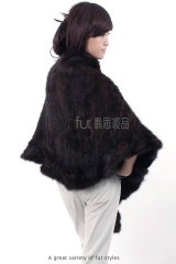 Mink Fur Knitted Cape