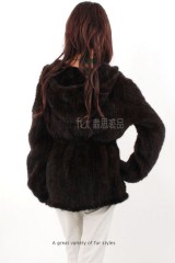 Hooded Mink Fur Knitted Jacket