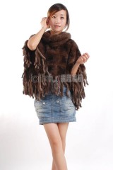 Mink Fur Knitted Cape