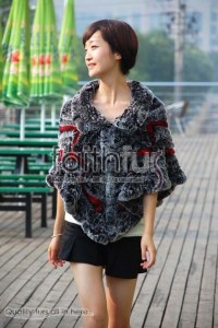 Rex Rabbit Fur Knitted Cape