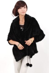 Mink Fur Knitted Cape